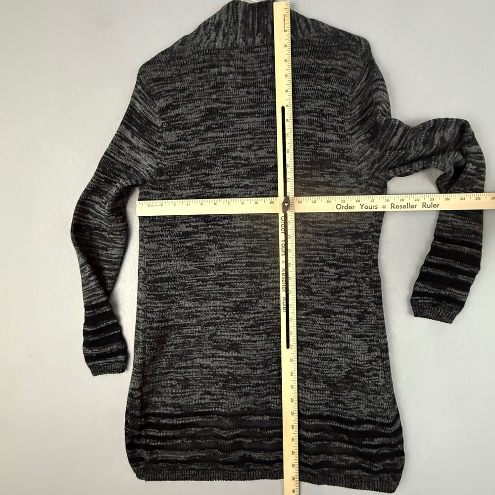Eileen Fisher Sweater Womens XS Organic Cotton Open Front Cardigan Sweater Black - Picture 8 of 8